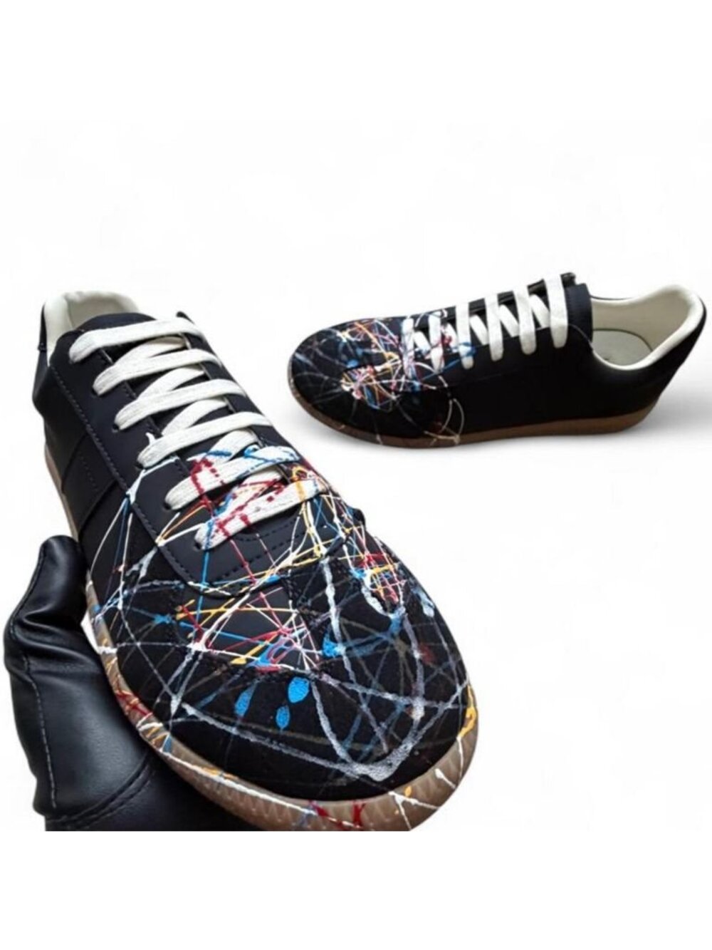 MM6 Maison Margiela Men's Black and Navy Trainers